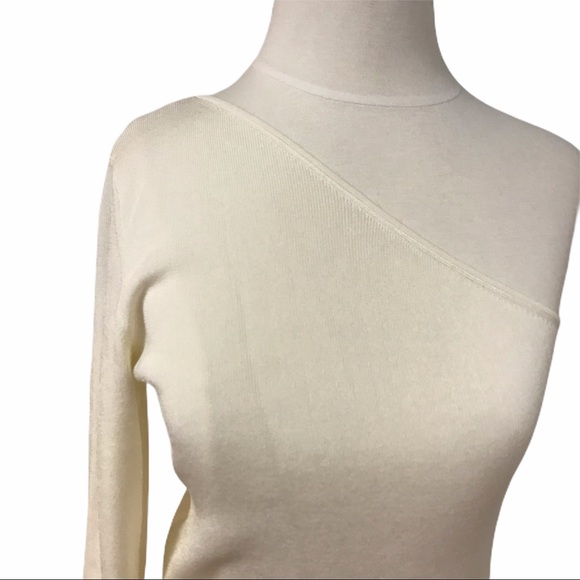 Massimo Dutti Ribbed Asymmetric One Shoulder Top - Picture 2 of 6